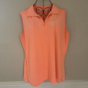 EUC Lady Hagen Golf Polo - Sleeveless with Floral Design (XL)